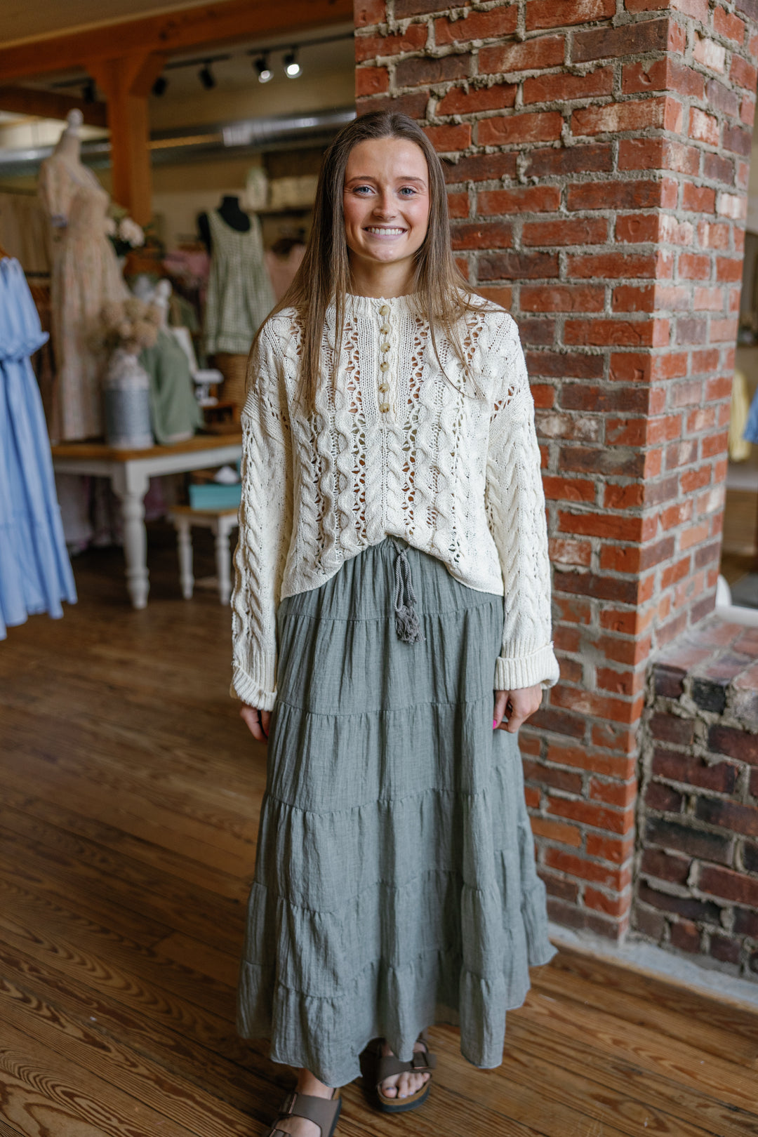 Stella Midi Skirt - Olive