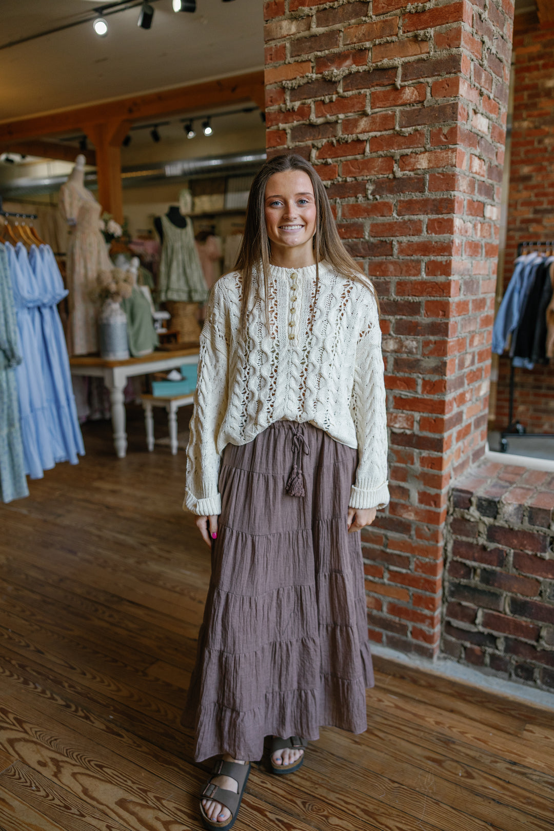 Stella Midi Skirt - Brown