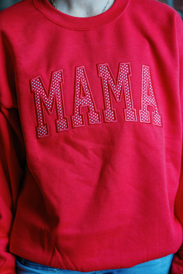 Mama Polka Dot Hearts Pullover