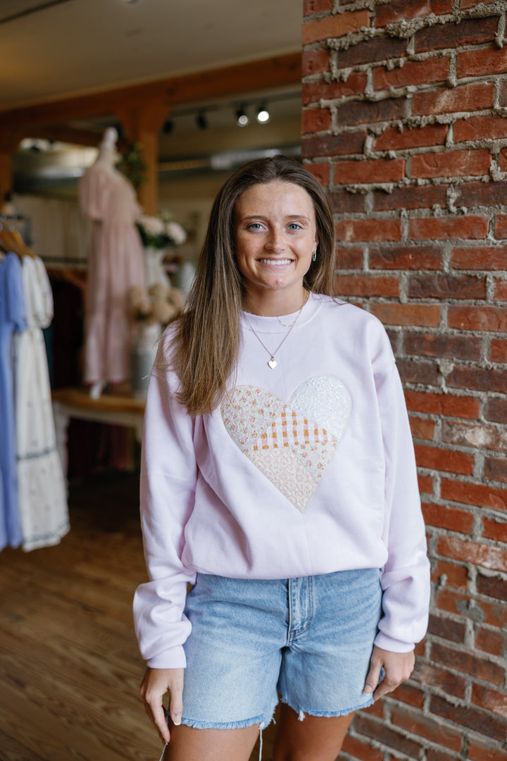 Quilted Heart Pullover