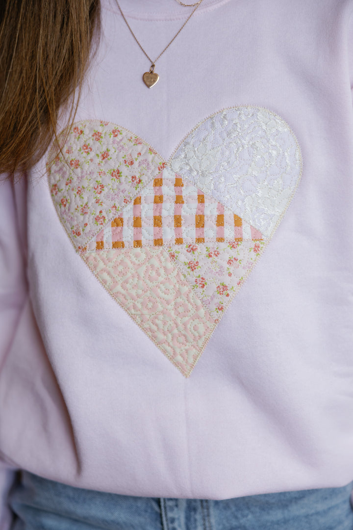 Quilted Heart Pullover