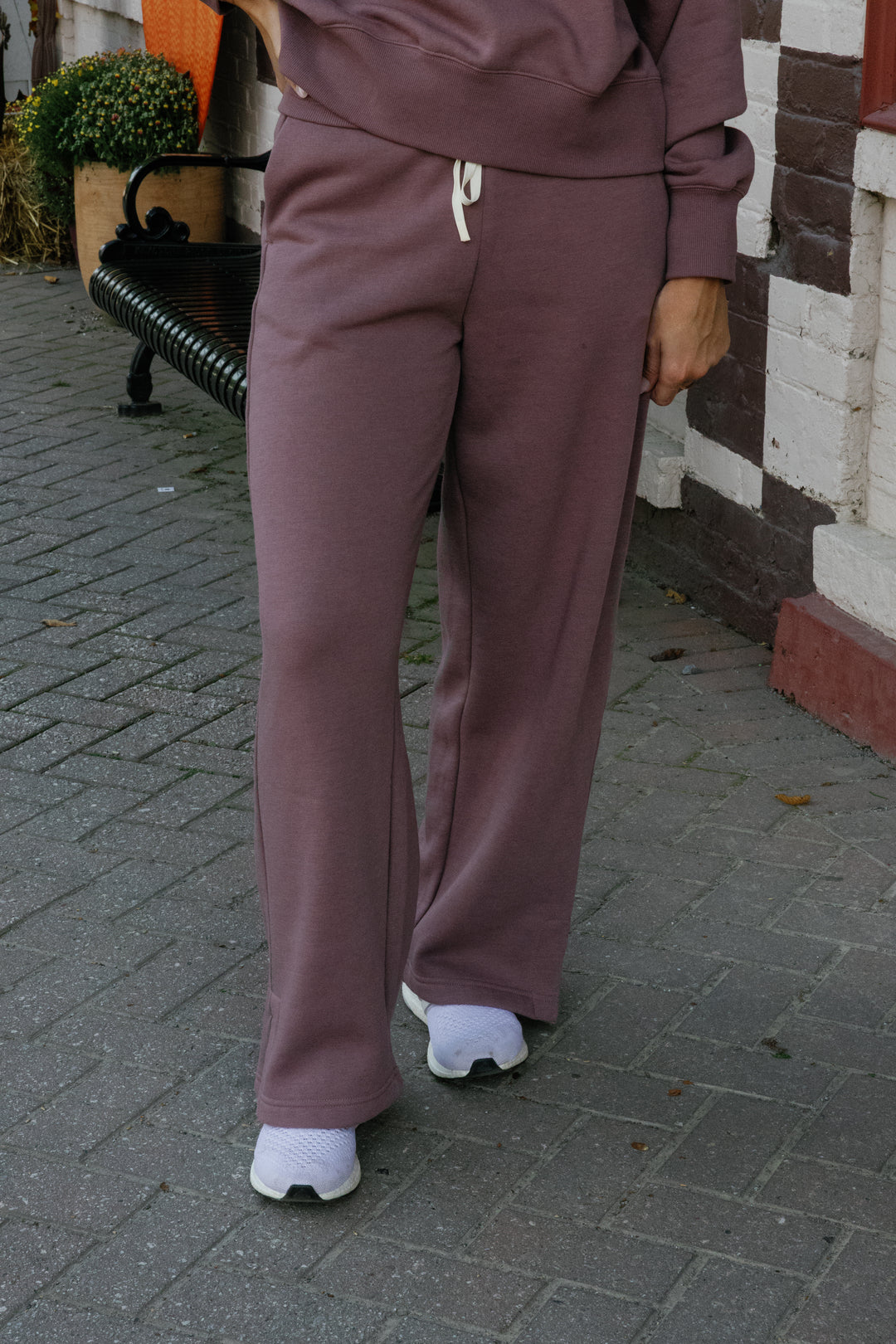 Cloudwalk Wide Leg Fleece Pants - Rose Taupe