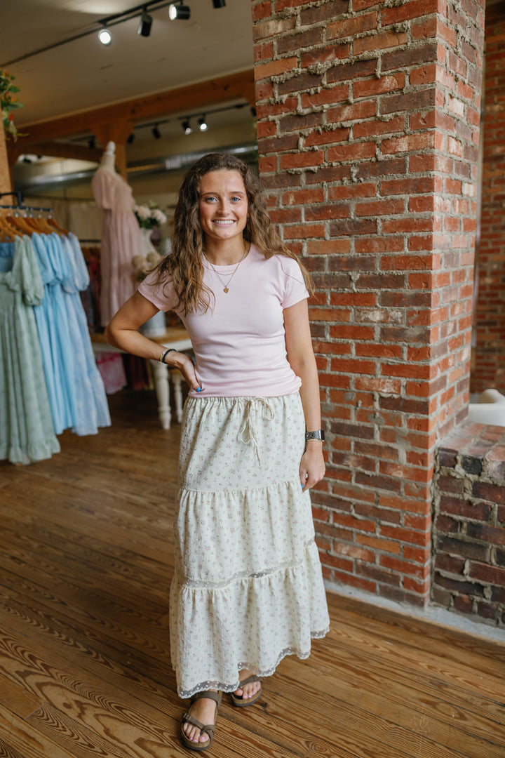 Nelly Midi Skirt - Pink