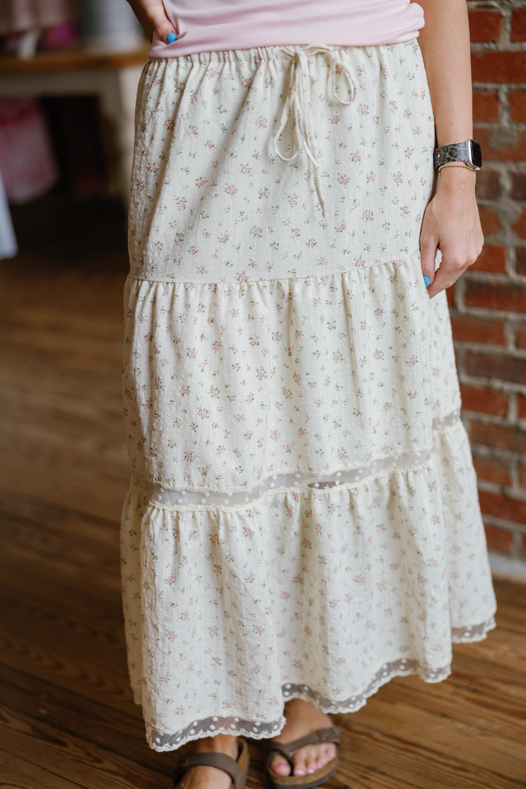 Nelly Midi Skirt - Pink