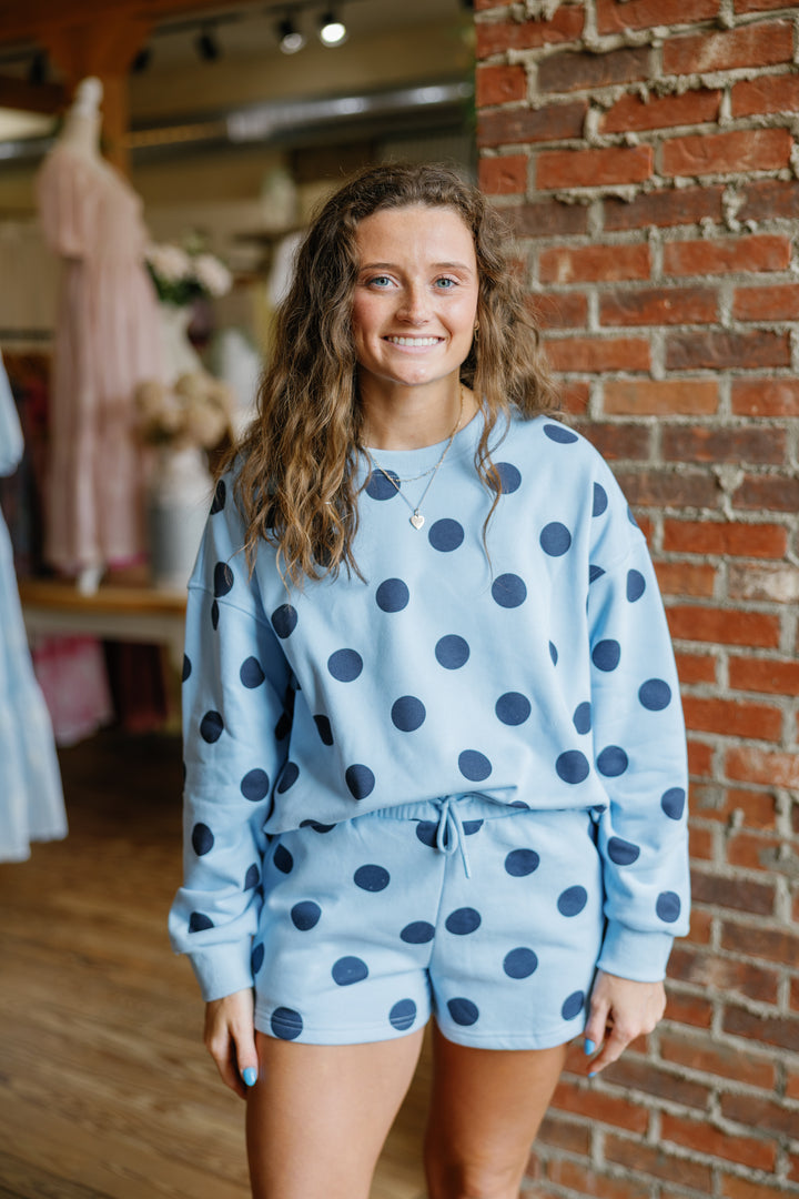 Polka Dot Shorts - Blue