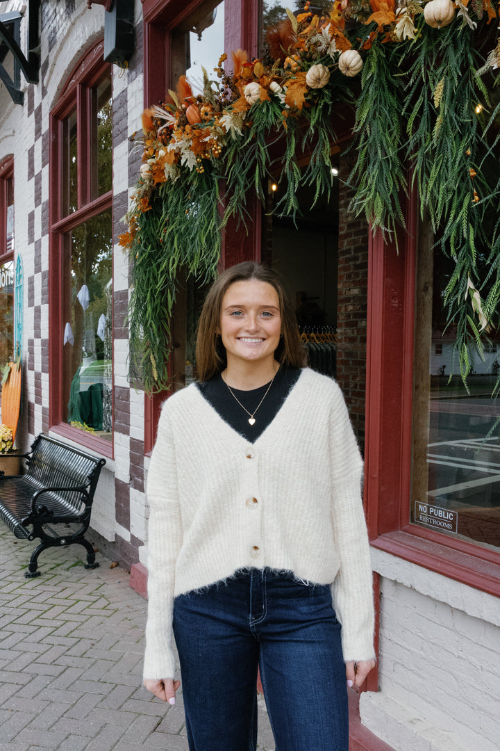 Baylee Sweater Cardigan - Cream