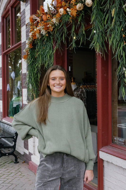 Amber Oversized Sweater - Moss