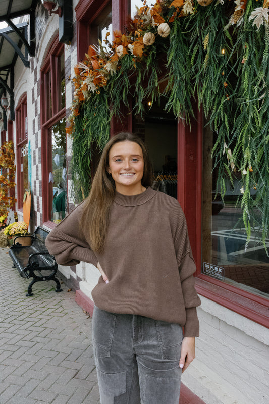 Amber Oversized Sweater - Coffee