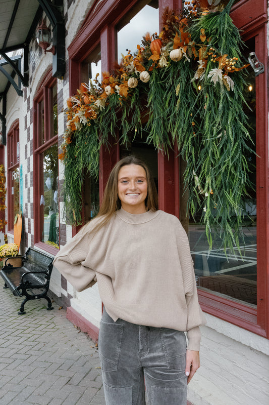 Amber Oversized Sweater - Taupe