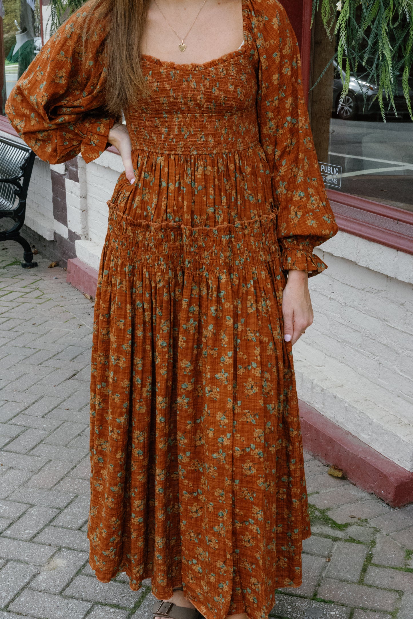 Tillie Midi Dress - Rust