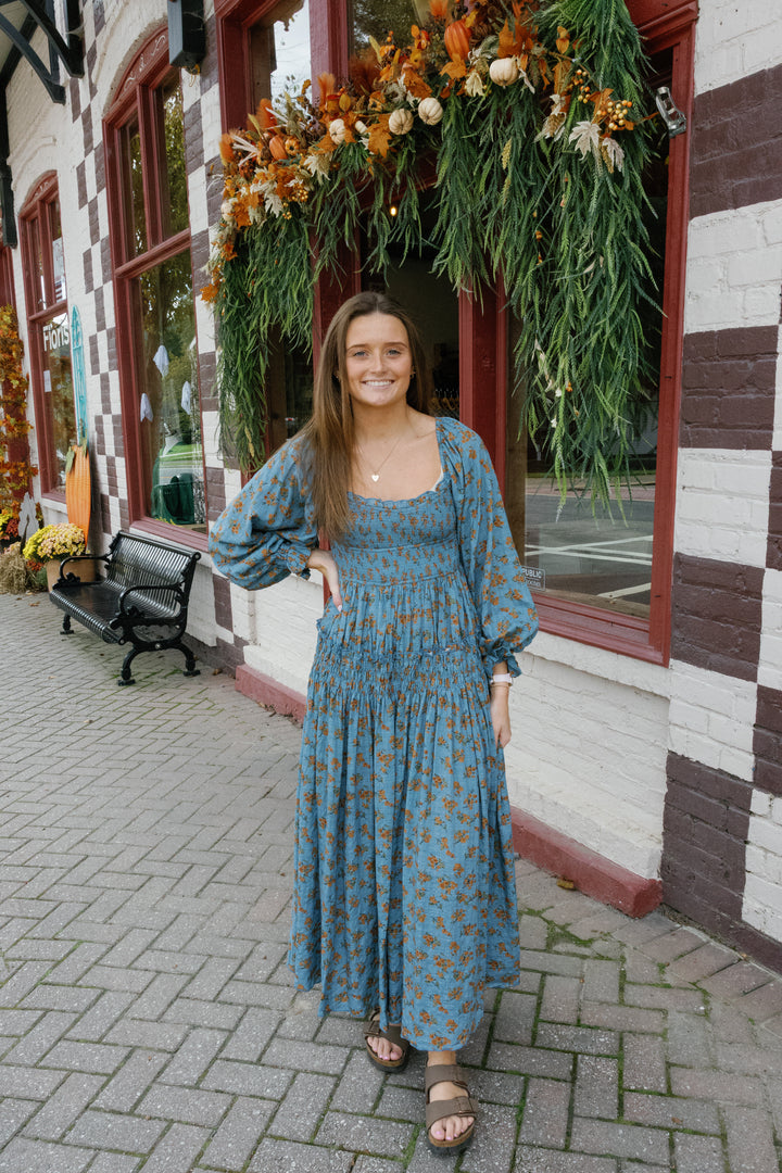 Tillie Midi Dress - Blue