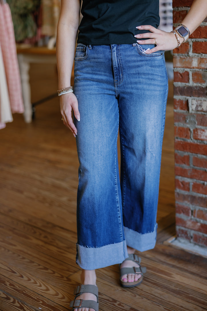 Jessie Wide Leg Cropped Jeans