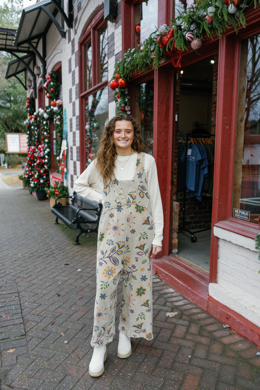 Rose Overalls - Olive Grey