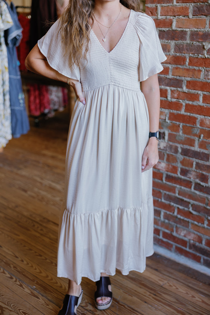 Sierra Midi Dress - Tan