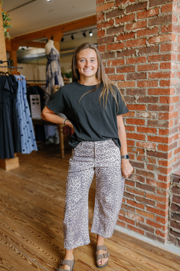 Leopard Barrel Jeans