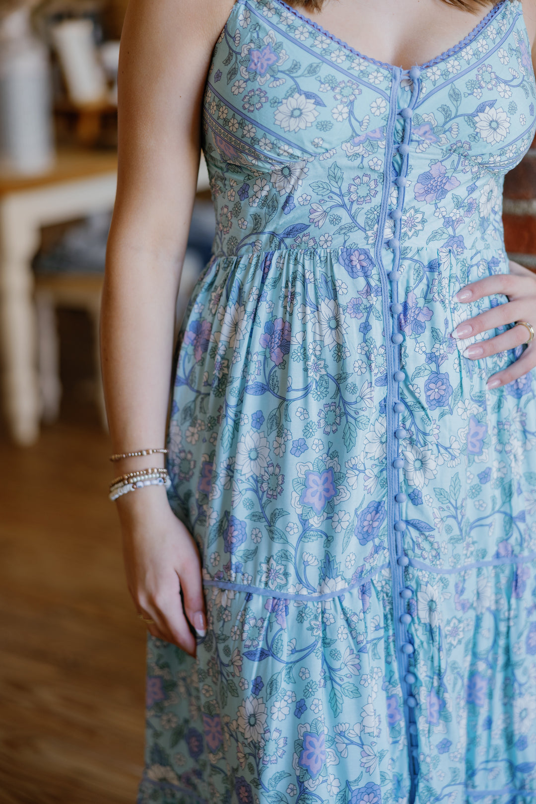 Maggie Midi Dress - Blue