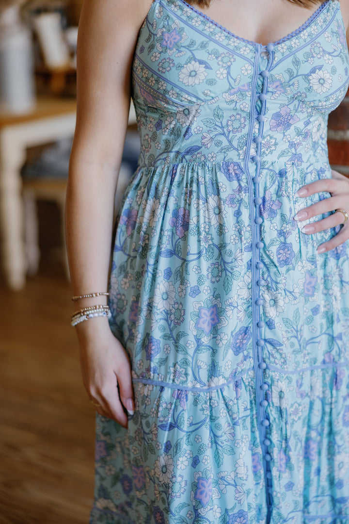 Maggie Midi Dress - Blue