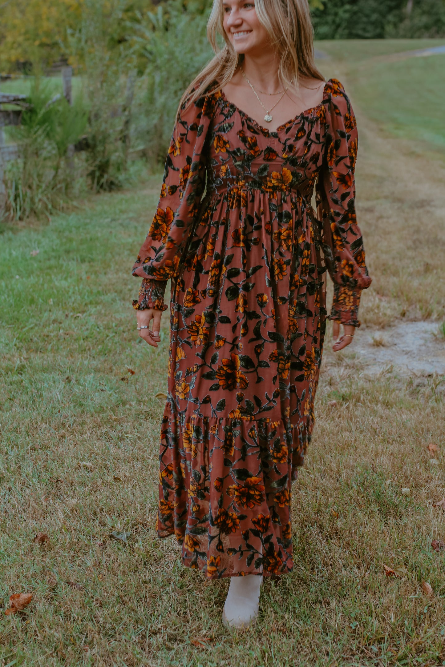 Mona Midi Dress - Goldenrod Floral