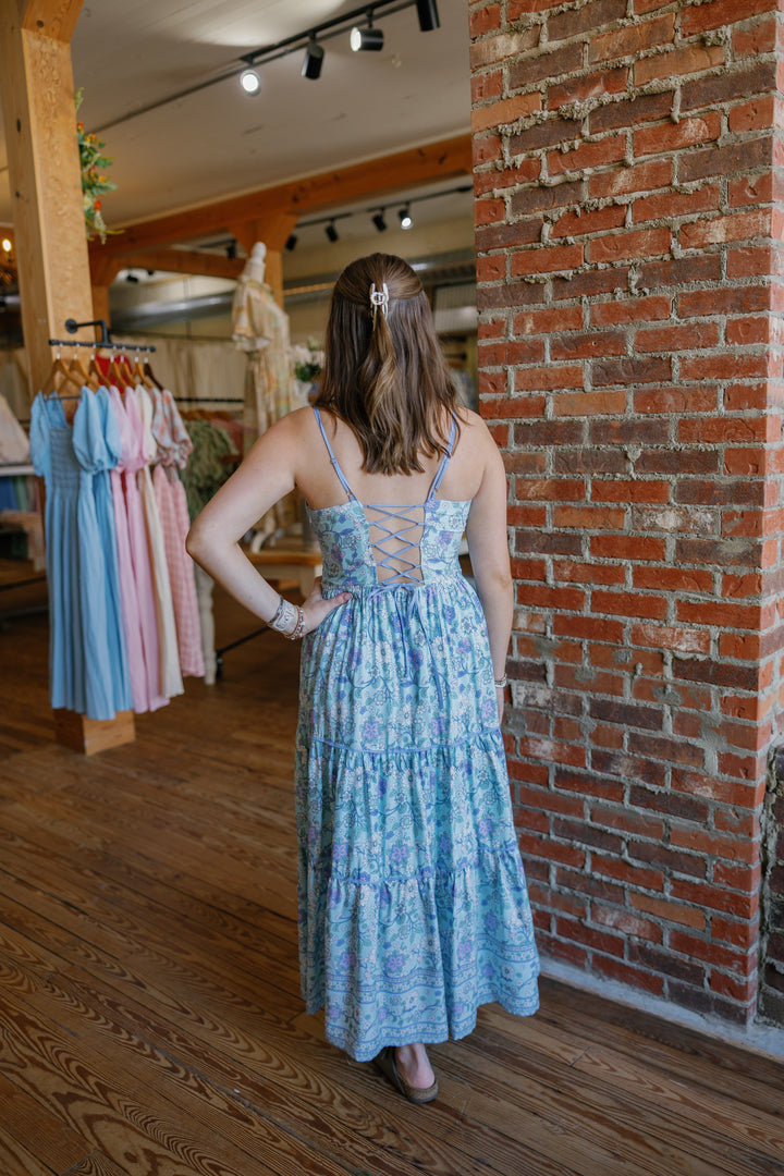 Maggie Midi Dress - Blue