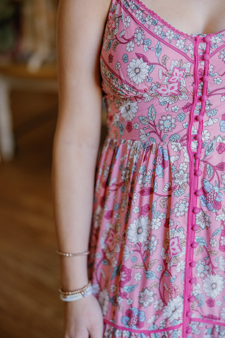 Maggie Midi Dress - Pink