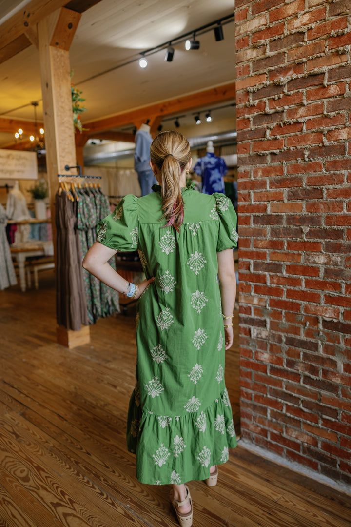 Noelle Midi Dress - Olive