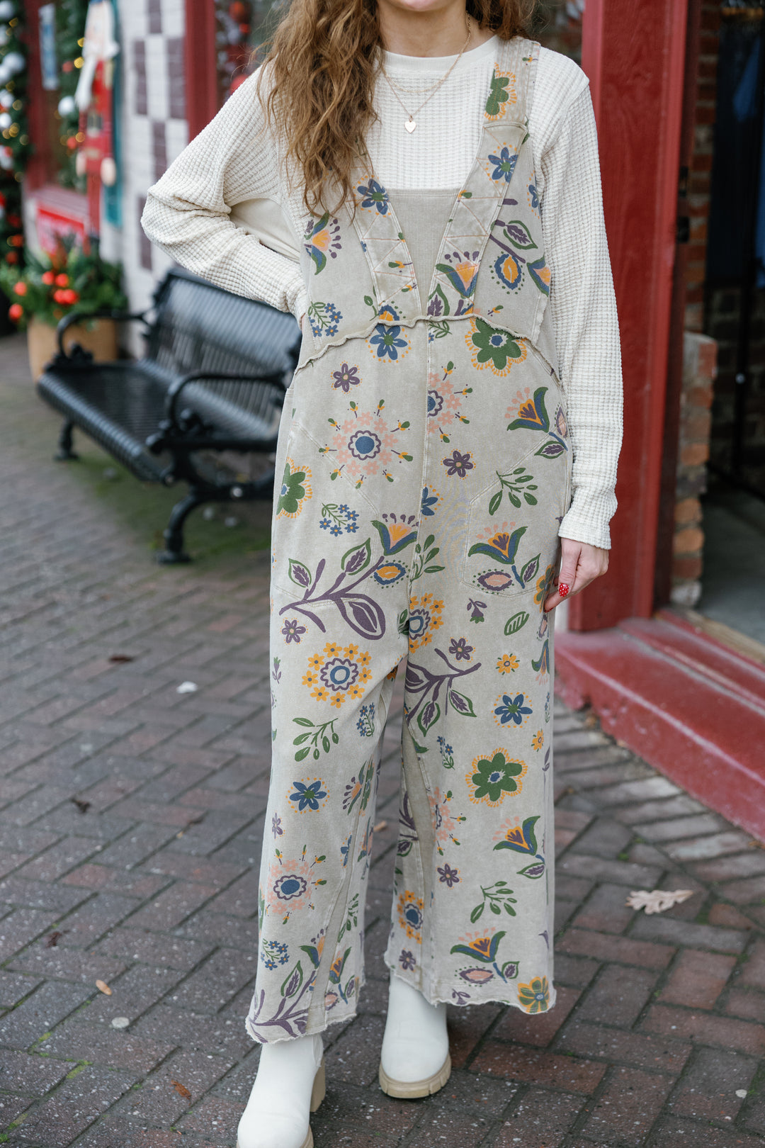 Rose Overalls - Olive Grey