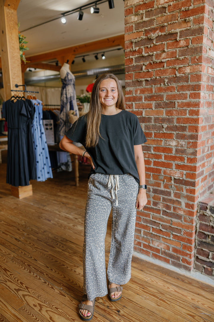 Leopard Wide Leg Pants