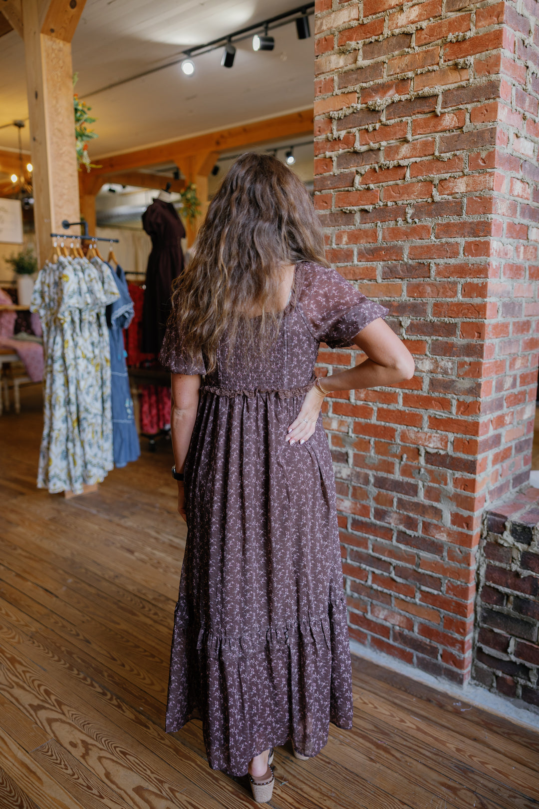 Stephanie Midi Dress - Chestnut