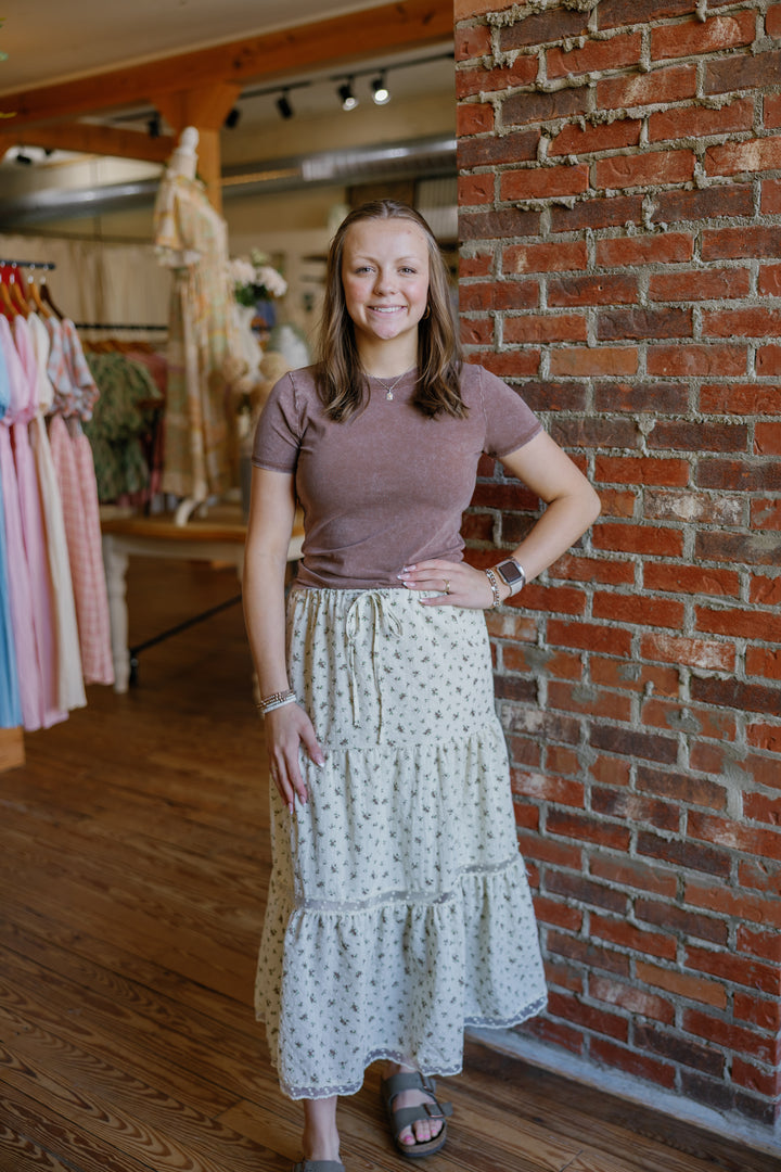 Nelly Midi Skirt - Brown