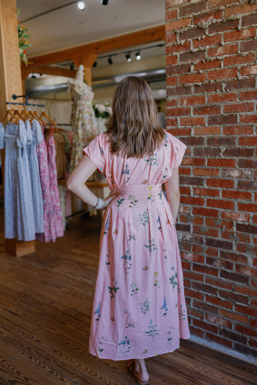 Katy Midi Dress - Pink