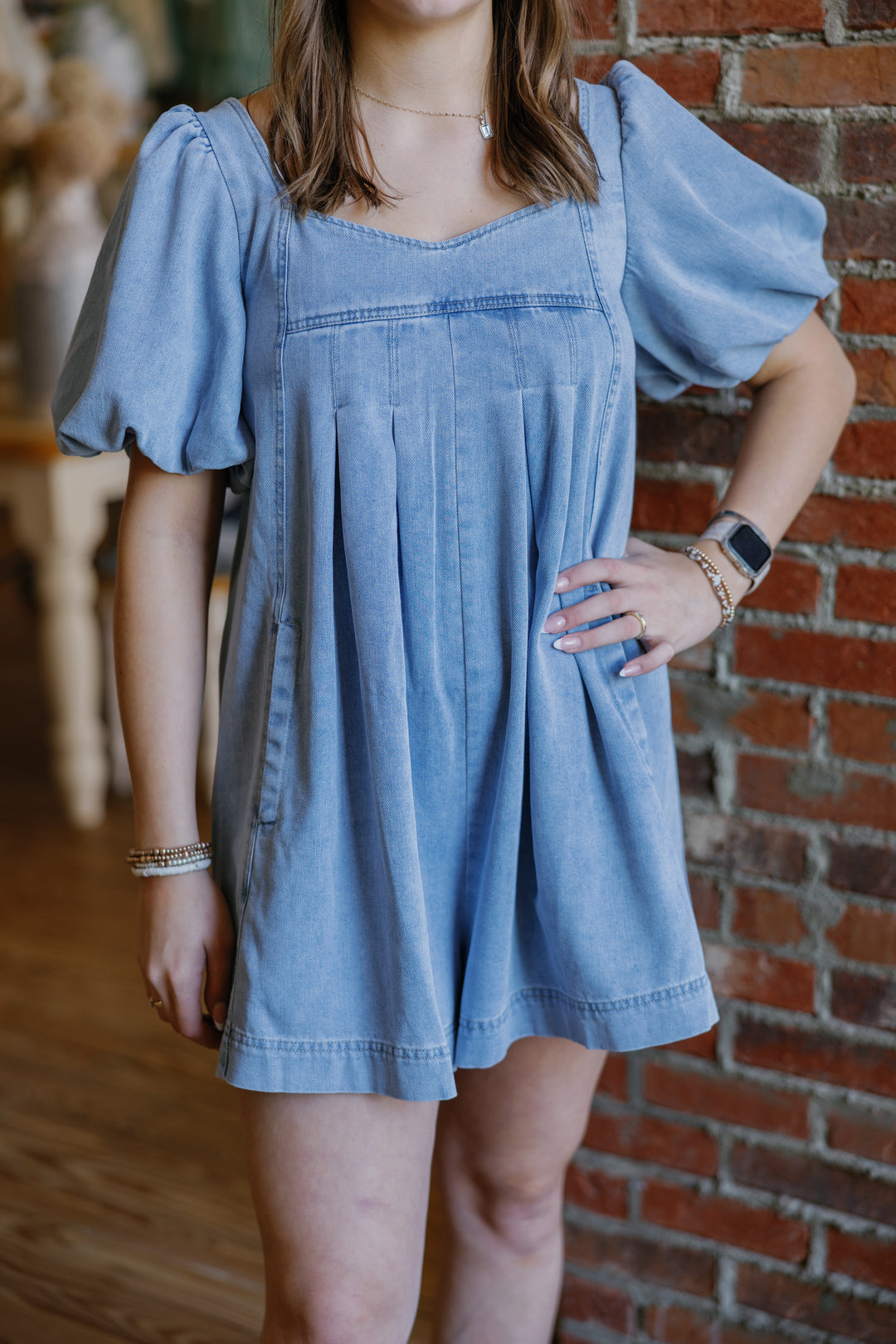 Rachel Denim Romper