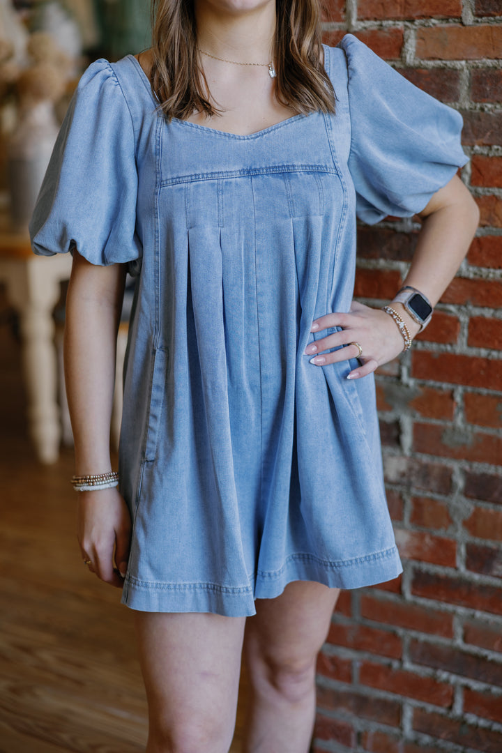 Rachel Denim Romper