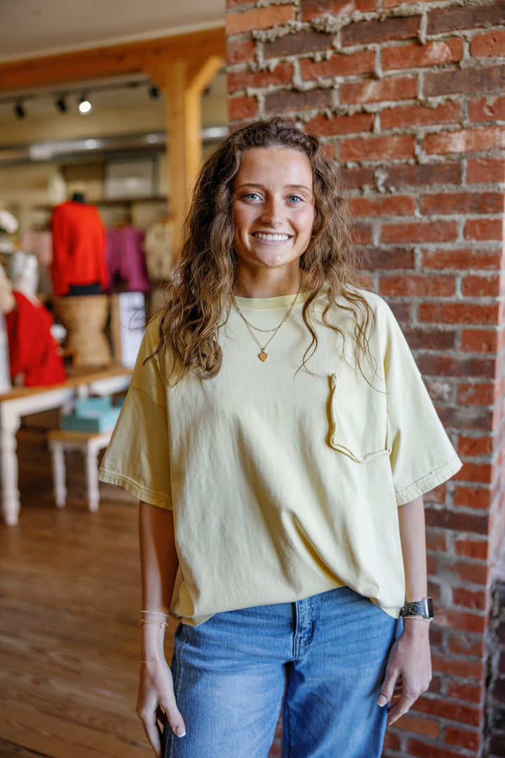 Millie Pocket Tee - Yellow