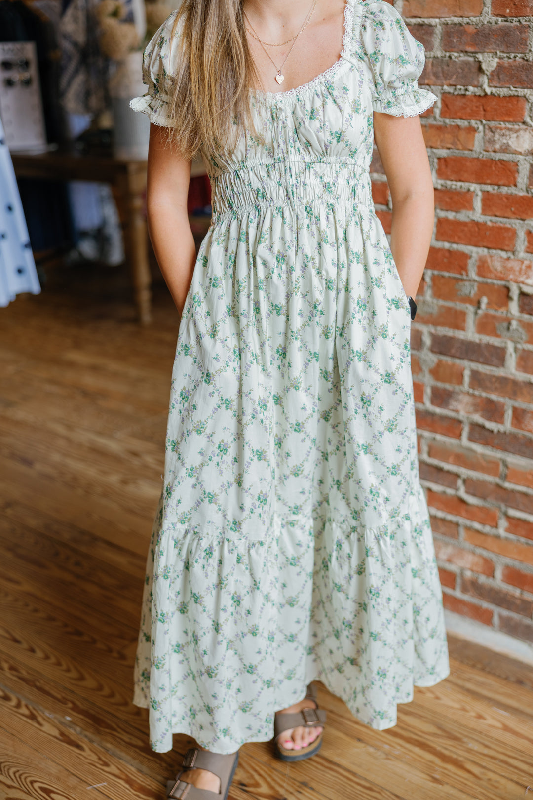 Hattie Midi Dress - Fern