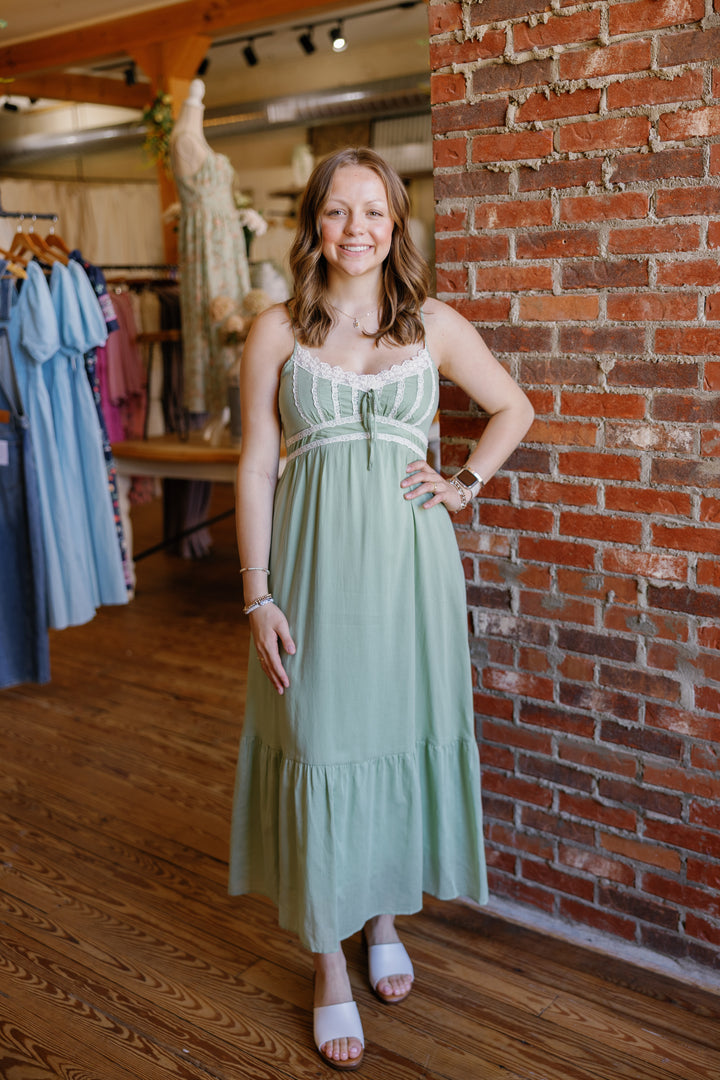 Macie Midi Dress - Moss