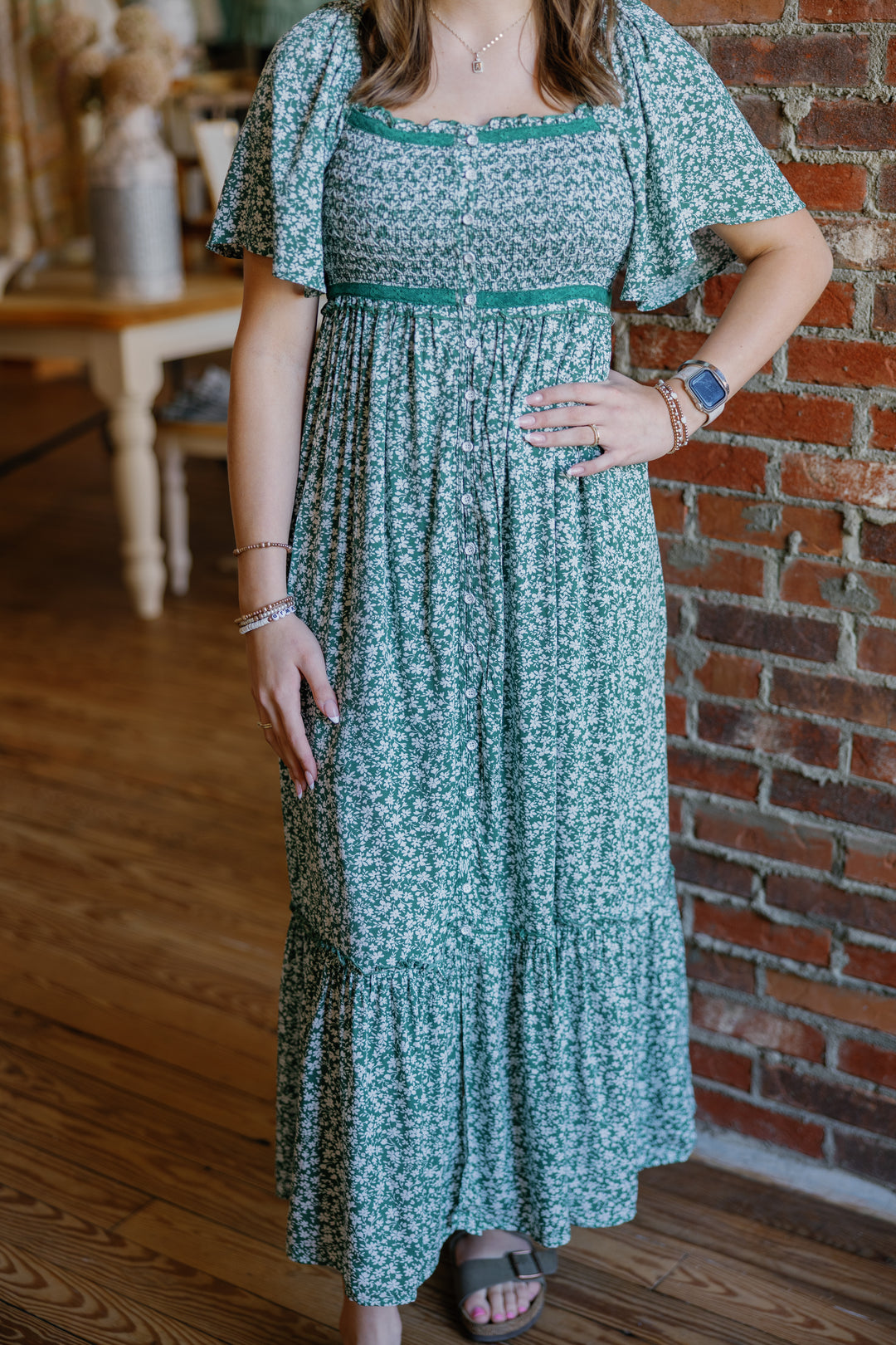 Isla Midi Dress - Green