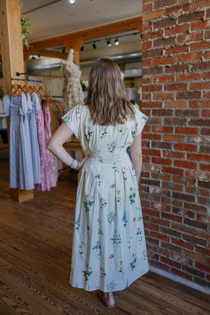 Katy Midi Dress - Cream