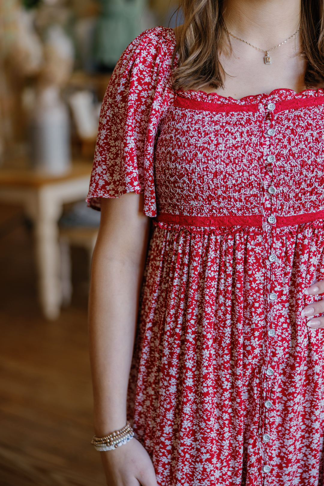 Isla Midi Dress - Red