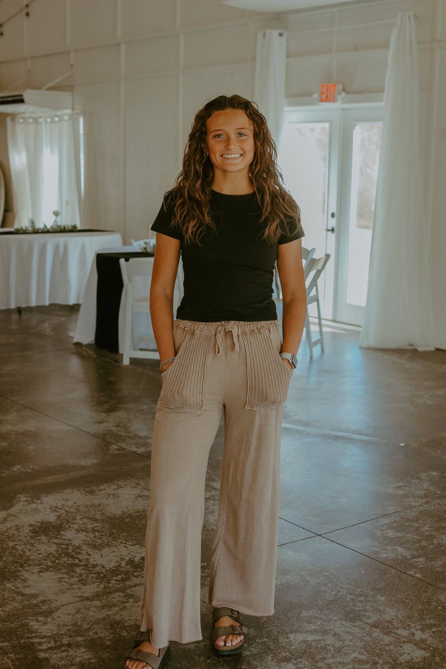 Maddie Mineral Wash Pants - Latte