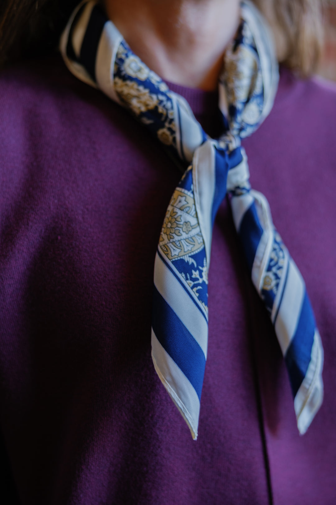 Alice Square Scarf - Blue Paisley
