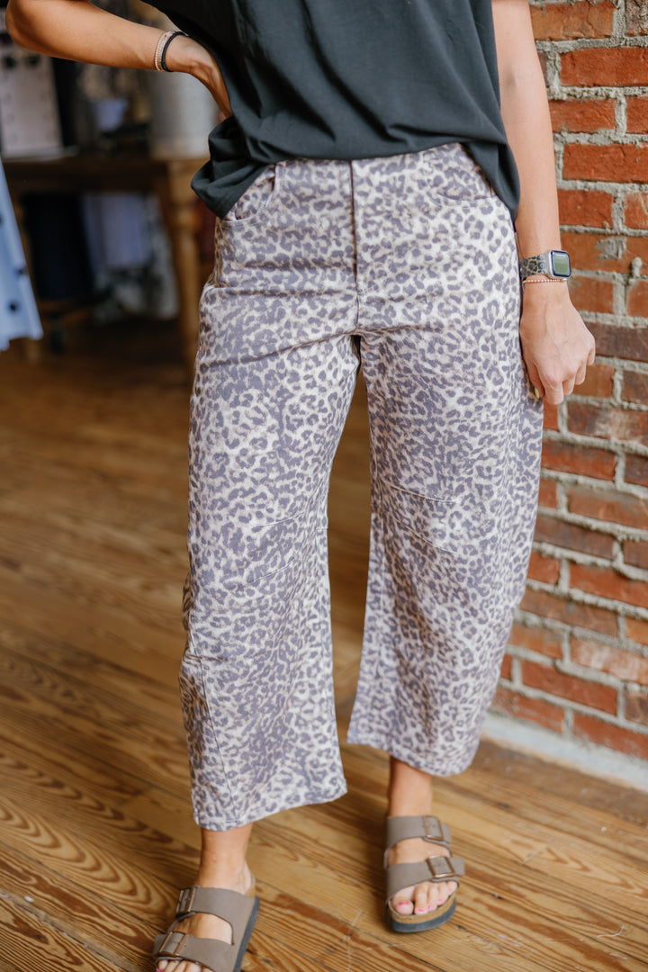 Leopard Barrel Jeans