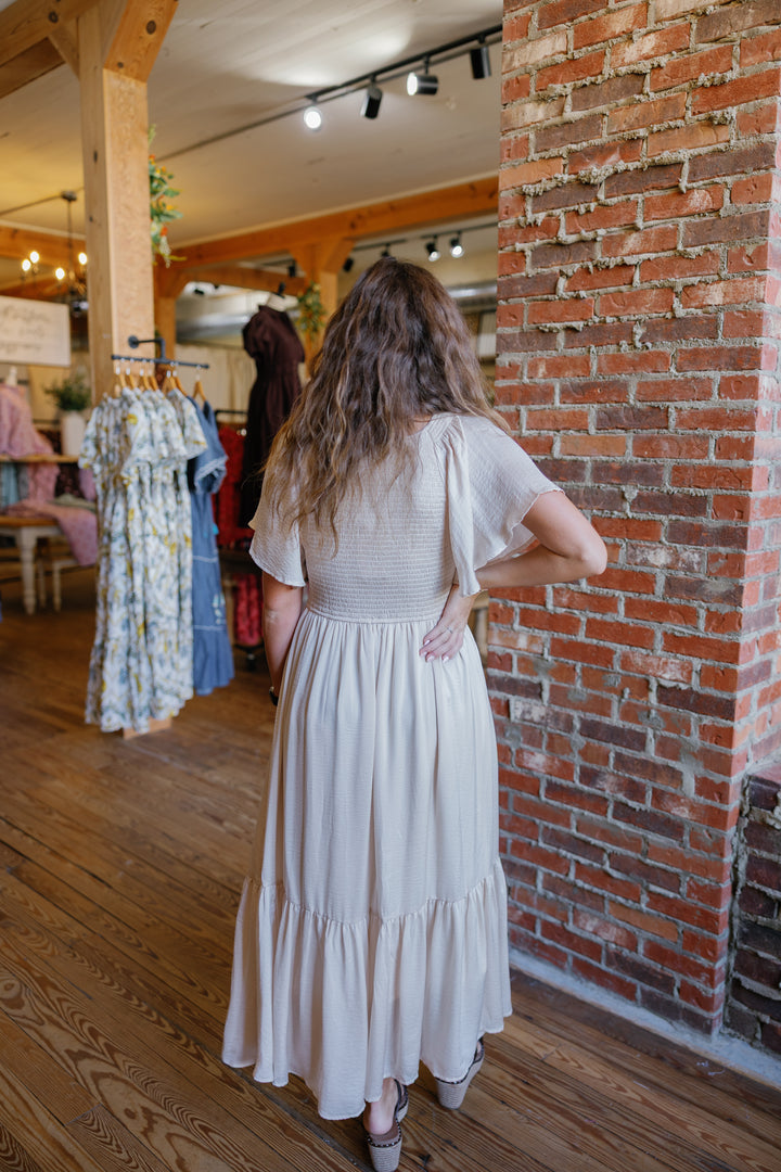 Sierra Midi Dress - Tan