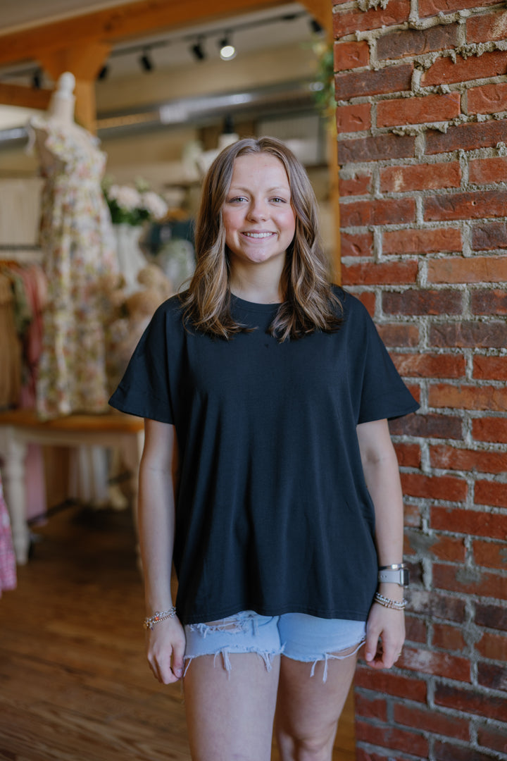 Sarah Slouchy Tee - Black