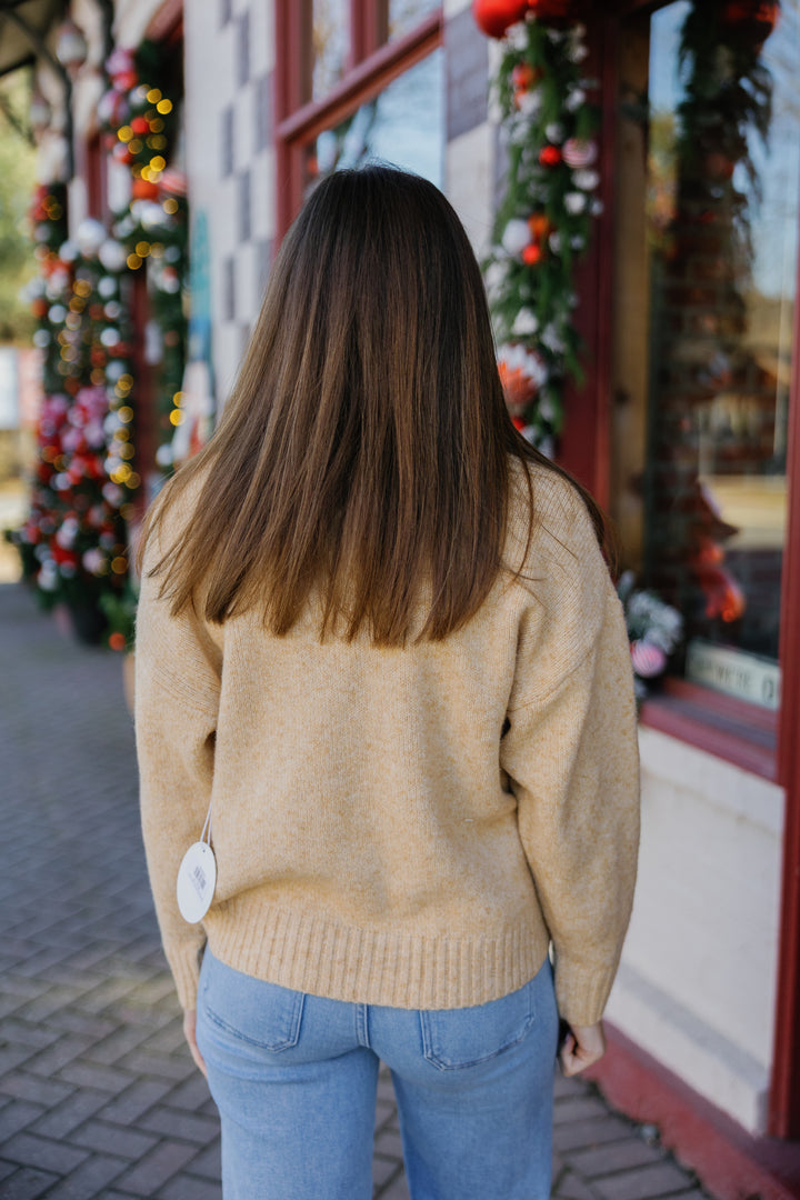 Embroidered Duck Knit Sweater - Butter