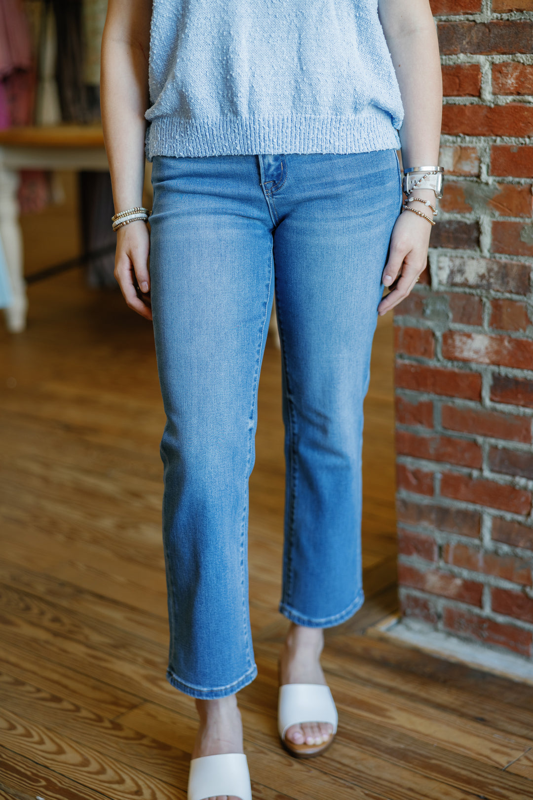 Dawn Mid Rise Straight Leg Jeans