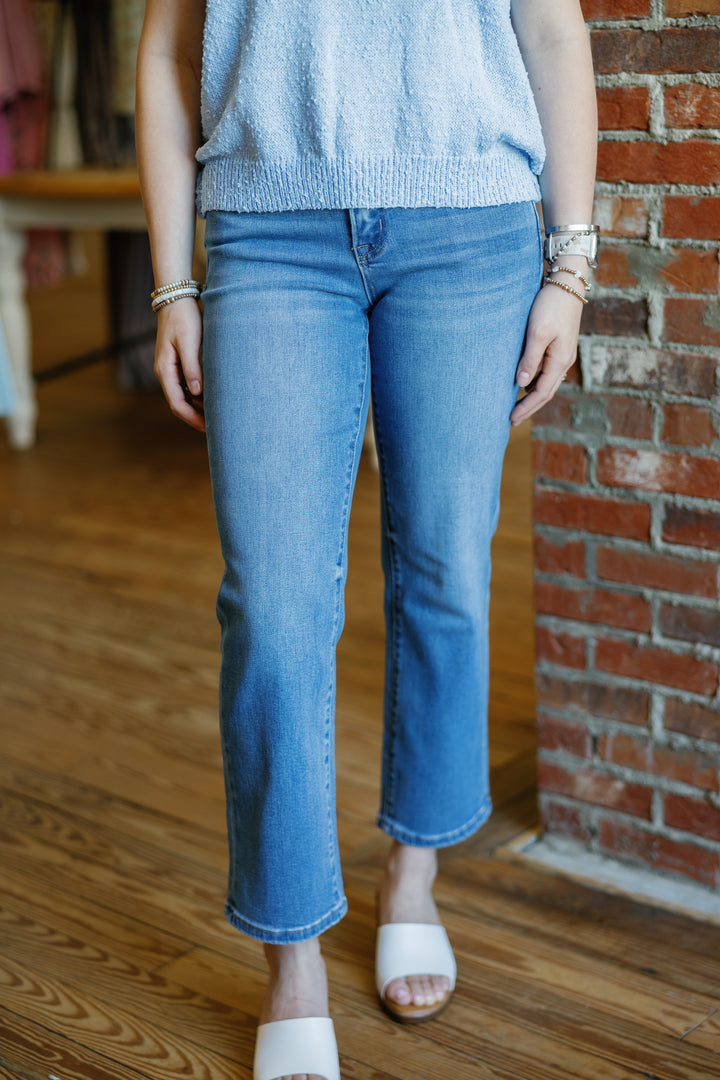 Dawn Mid Rise Straight Leg Jeans
