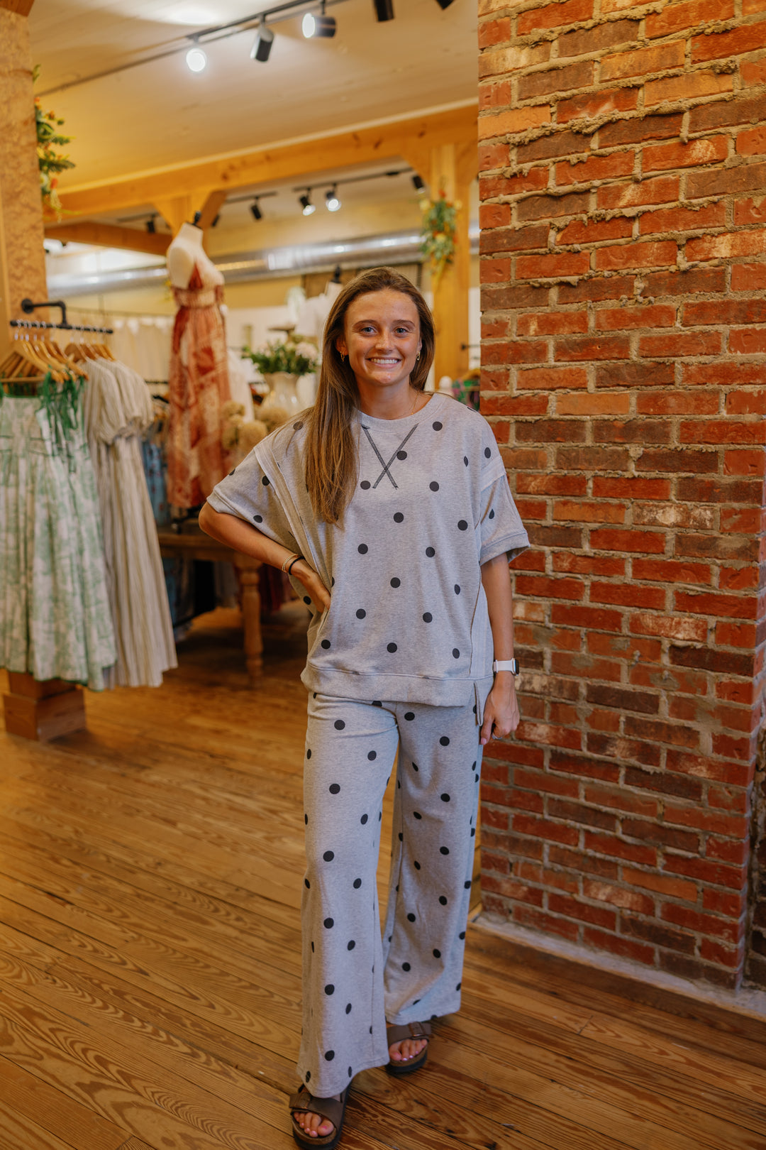 Perfect Polka Dot Set (Pants Only) - Grey/Black