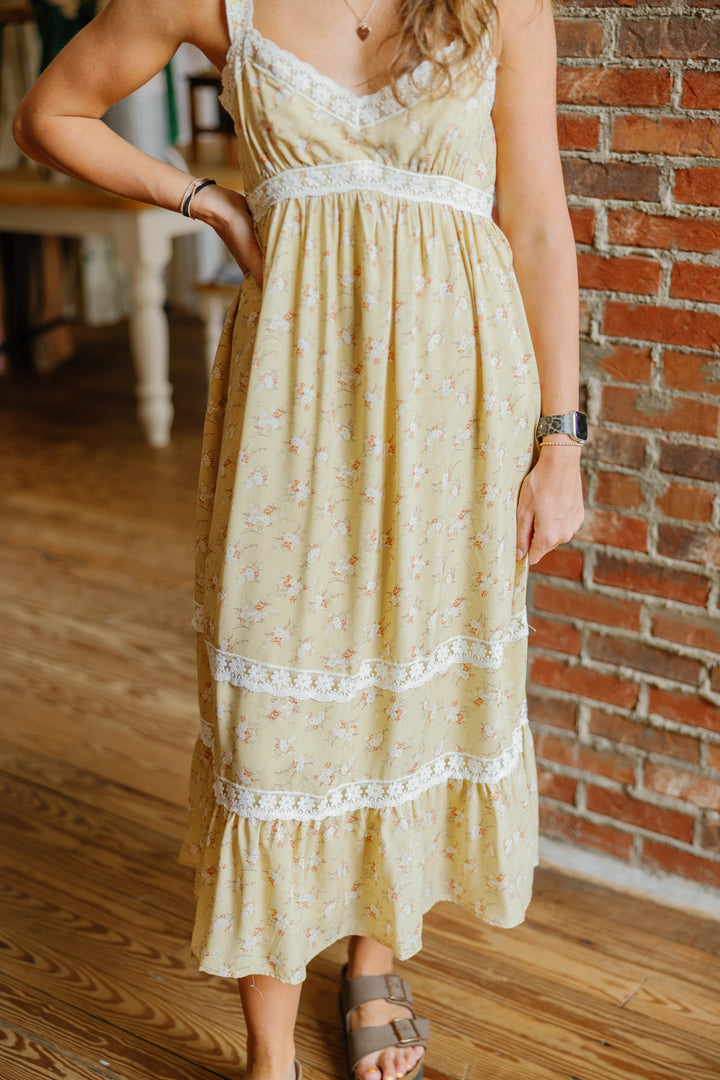 Mia Midi Dress - Lemon