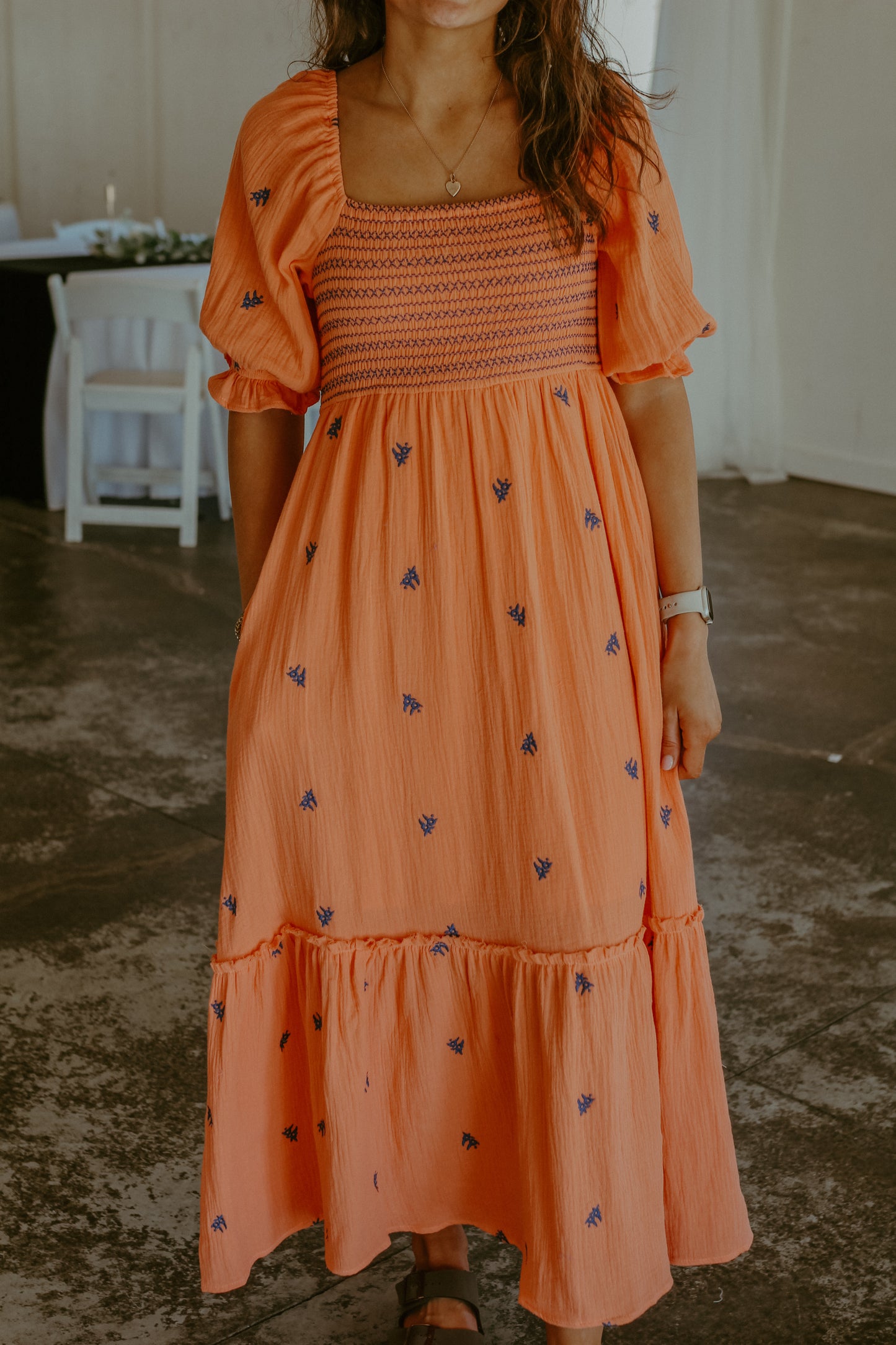 Penny Midi Dress - Apricot