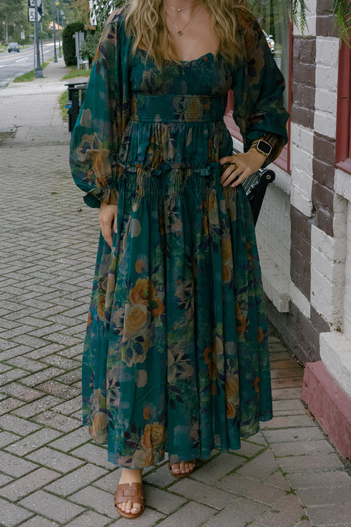 Kelsie Midi Dress - Pine Green